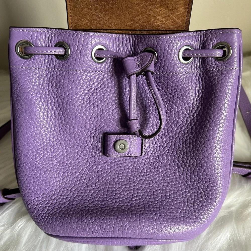 Coach‎ Amelia Mini Purple Pebbled Leather Backpack Excellent
